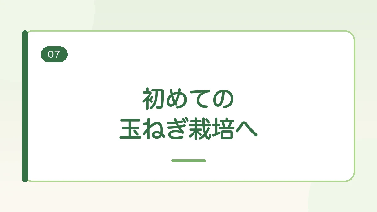 初めての玉ねぎ栽培に向けたまとめの見出しバナー画像