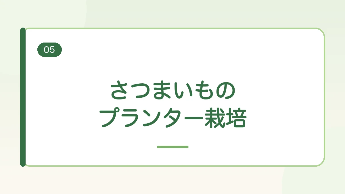 さつまいものプランター栽培のコツを紹介する見出しバナー画像